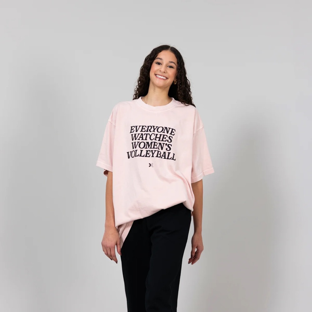 NWT Togethxr x LOVB Everyone watches women’s volleyball t shirt. Pink XXL